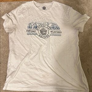 White Graphic Tee - Prevent Wildfires Design